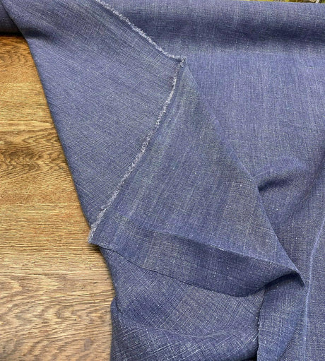 Highland Blue 100 Percent Belgian Linen Fabric - Blue, Woven, 54" Width (1 Yard)