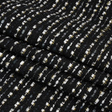 Black, White and Gold Boucle Striped Acrylic Tweed