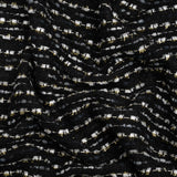 Black, White and Gold Boucle Striped Acrylic Tweed
