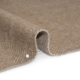 Dark Beige and Cream Herringbone Brushed Wool Blend Twill Coating