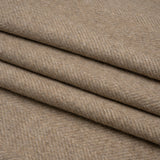 Dark Beige and Cream Herringbone Brushed Wool Blend Twill Coating