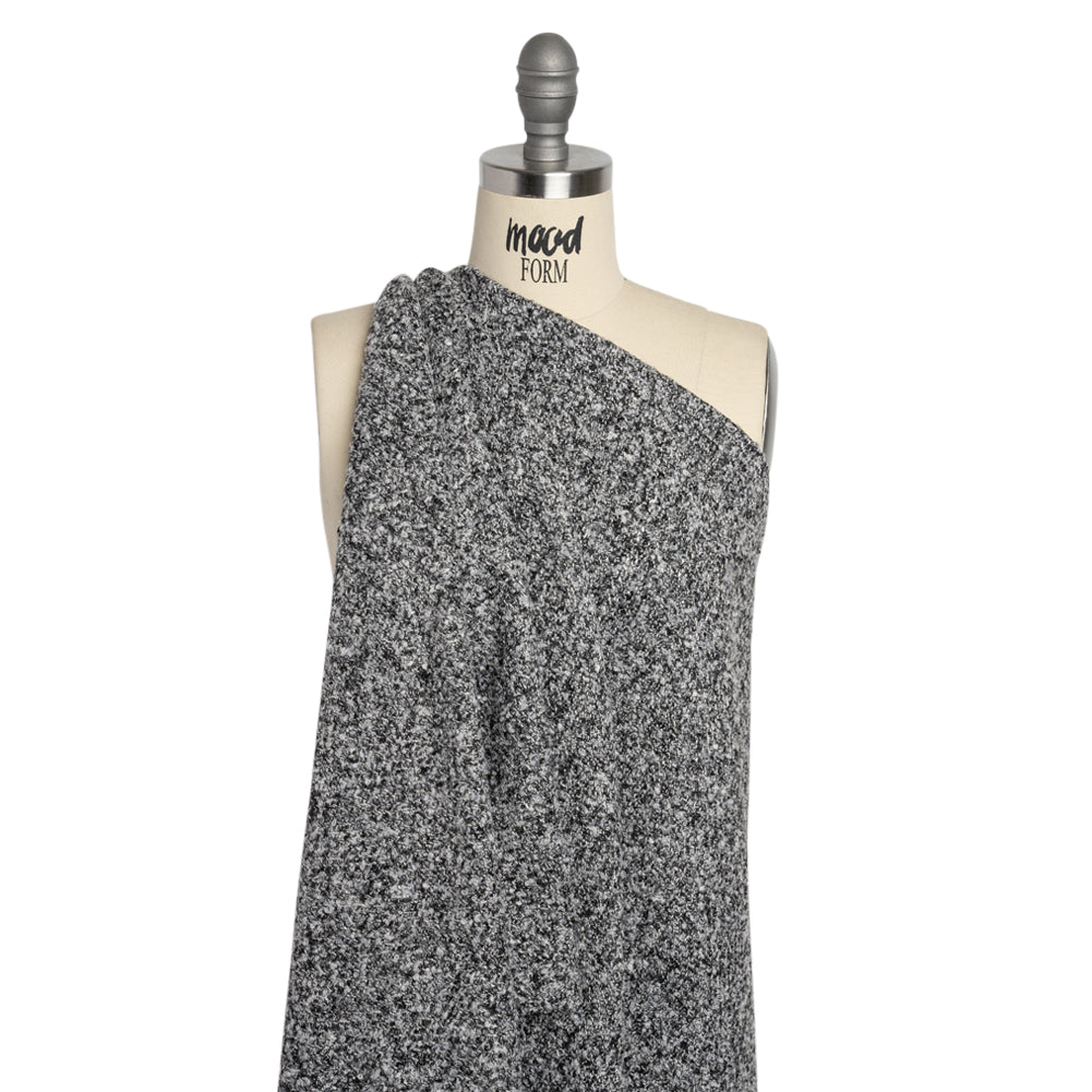 Black and White Tweedy Wool Blend Boucle