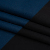 Dark Blue and Black Brushed Wool Blend Twill Double Cloth Coating