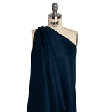 Dark Blue and Black Brushed Wool Blend Twill Double Cloth Coating