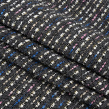 Charcoal, Pink and Blue Boucle Striped Acrylic Tweed