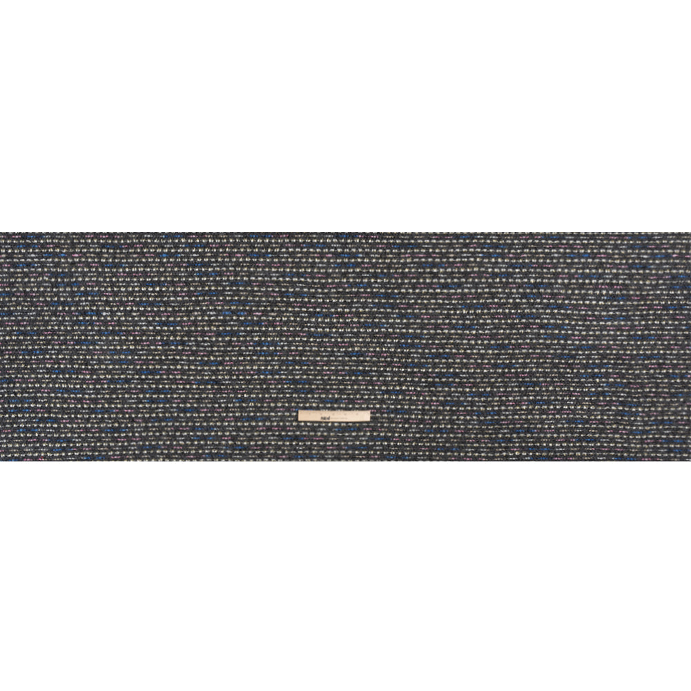 Charcoal, Pink and Blue Boucle Striped Acrylic Tweed