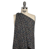Charcoal, Pink and Blue Boucle Striped Acrylic Tweed
