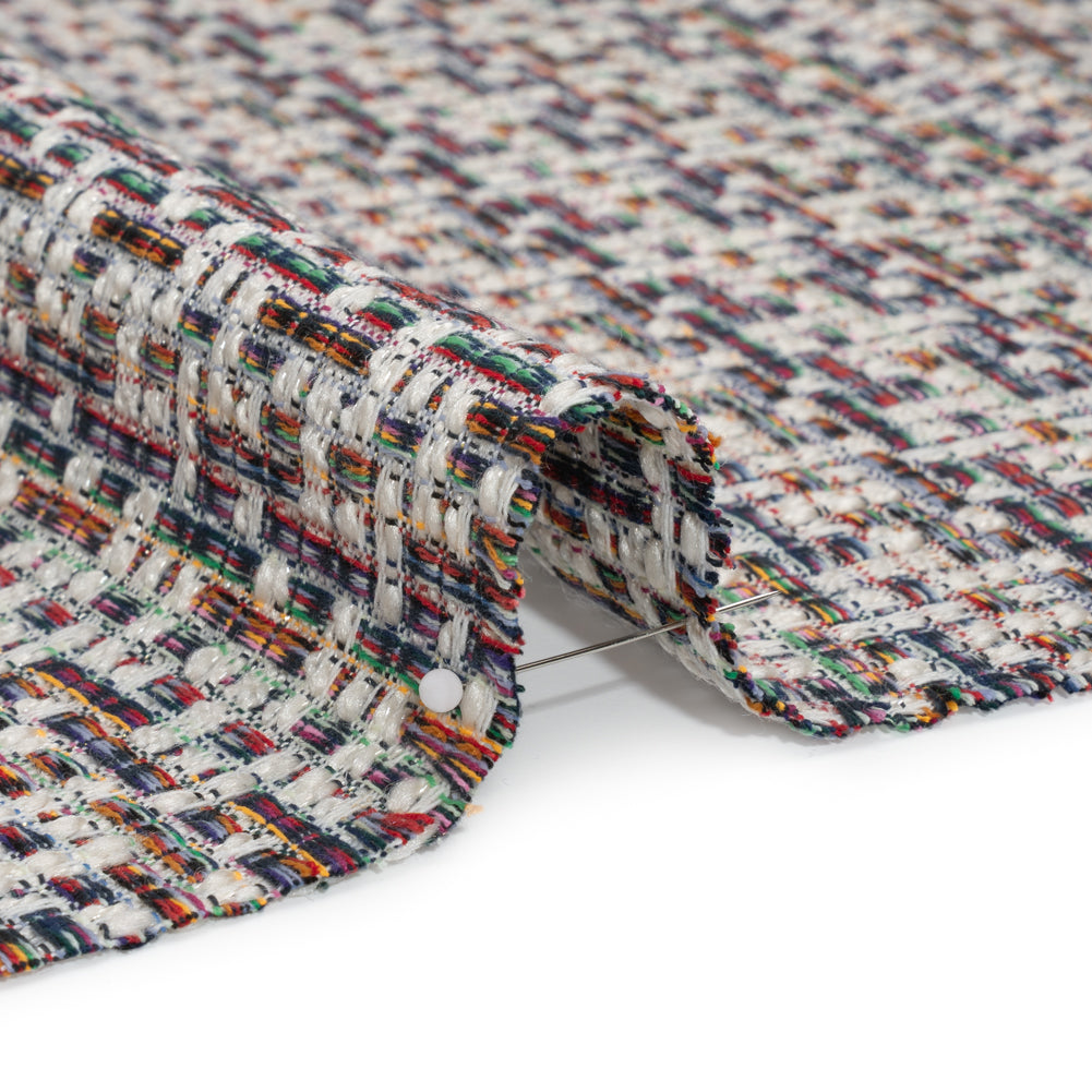 White and Rainbow Acrylic Tweed