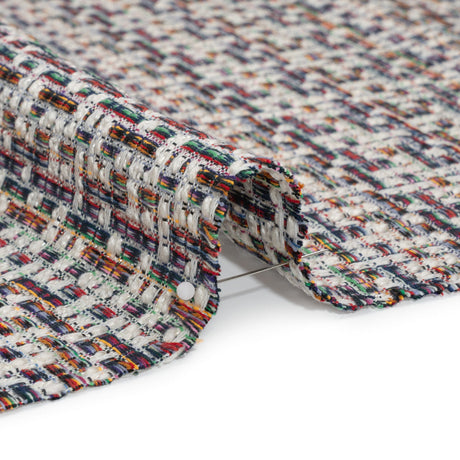 White and Rainbow Acrylic Tweed