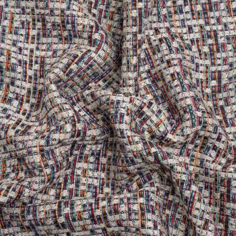 White and Rainbow Acrylic Tweed