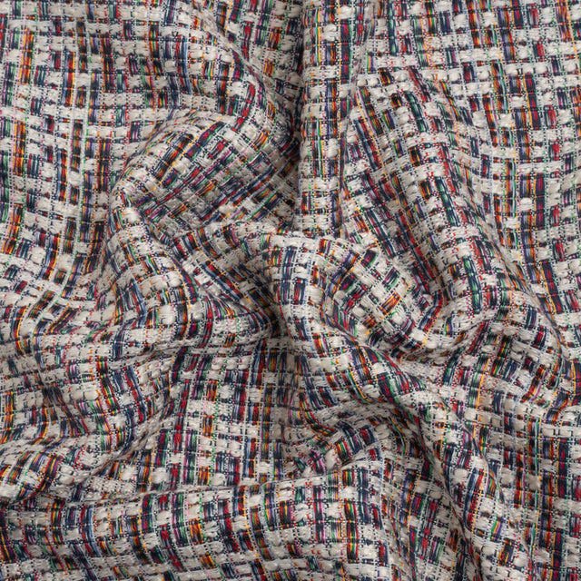 White and Rainbow Acrylic Tweed