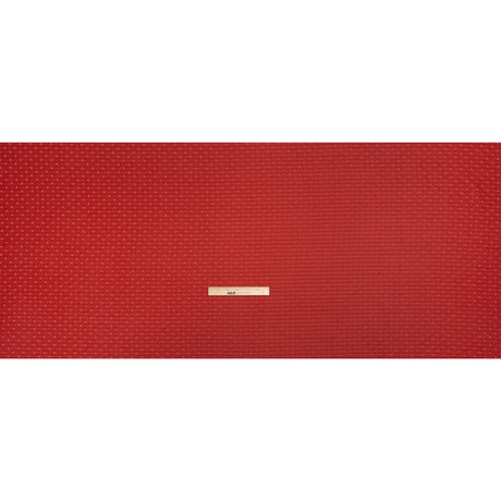 Red and White Woven Diamond Dots Polyester Chiffon