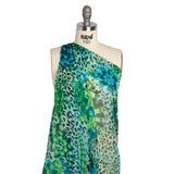 Blue and Green Jungle Fun Silk Voile