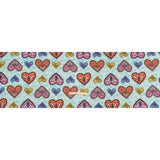 Stretch Cotton Twill - Blue, Orange and Pink Stranger Hearts