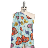 Stretch Cotton Twill - Blue, Orange and Pink Stranger Hearts