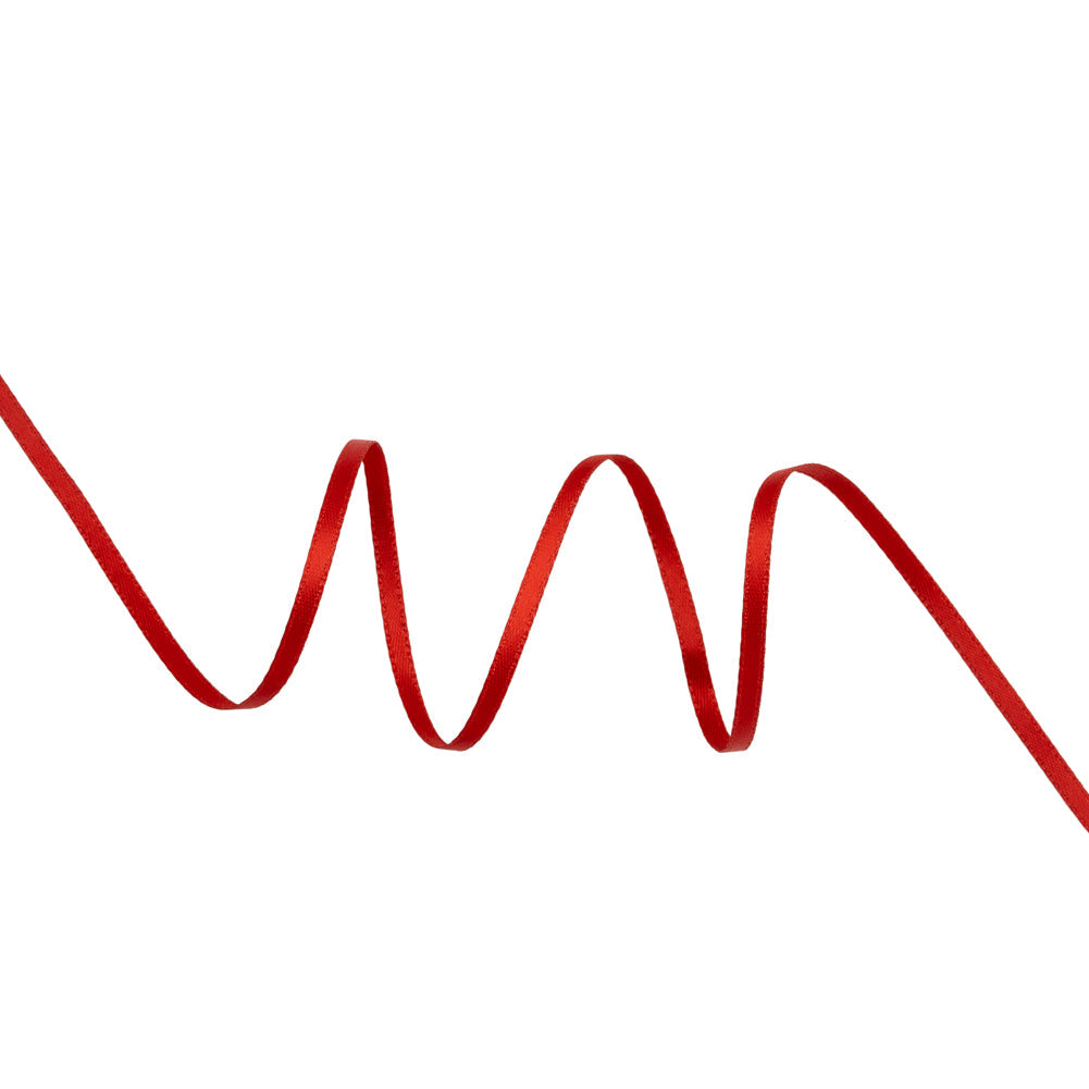 Satin Ribbon Double Faced - 0.125" - Stem Red
