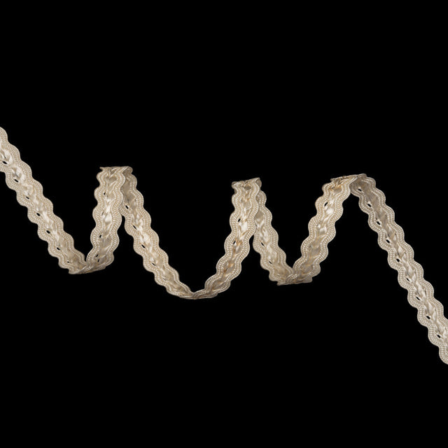 Braided Trim - 0.375" - Ivory Wavy Edges