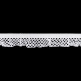 Elastic Lace Trim - 0.5" - White Ruffled Crochet Lattice