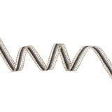 Woven Trim with Lace Borders - 0.5" - Gray and Black Gradient and Cream Chains