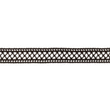 Crisp Bobbin Lace Trim - 0.5" - Brown Latticework