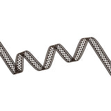 Crisp Bobbin Lace Trim - 0.5" - Brown Latticework