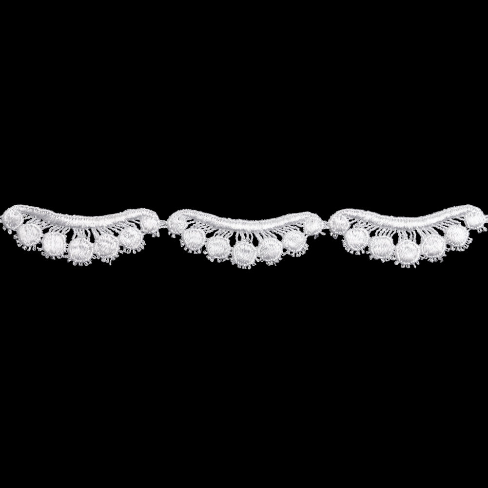 Venise Lace Trim - 0.875" - White Waves and Dots