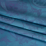 Gems and Doves Jacquard Lining - Aqua and Purple Bi-Color