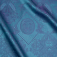 Gems and Doves Jacquard Lining - Aqua and Purple Bi-Color