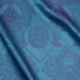 Gems and Doves Jacquard Lining - Aqua and Purple Bi-Color