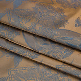 Gems and Doves Jacquard Lining - Blue and Beige Bi-Color - Thalia Collection