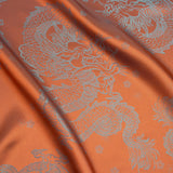 Dragons Jacquard Lining - Orange and Aqua Bi-Color