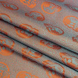 Skulls Jacquard Lining - Orange and Aqua Bi-Color