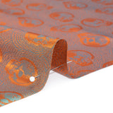 Skulls Jacquard Lining - Orange and Aqua Bi-Color