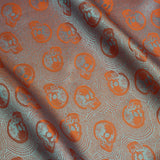 Skulls Jacquard Lining - Orange and Aqua Bi-Color
