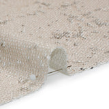 Two-Tone Flippable Baby Sequins on Mesh - Pale Beige and Silver - Deadstock