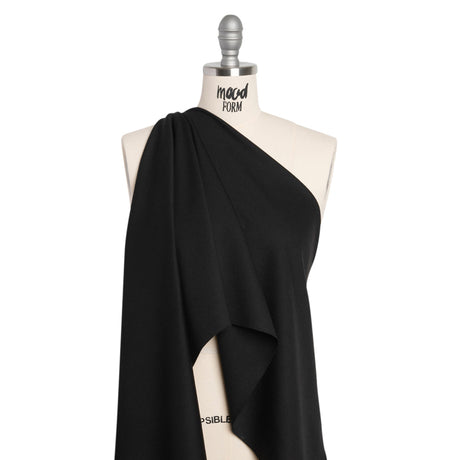 Stretch Rayon Blend Ponte Knit - Black - Deadstock