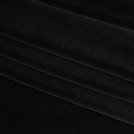 Stretch Polyester Velour - Black - Deadstock