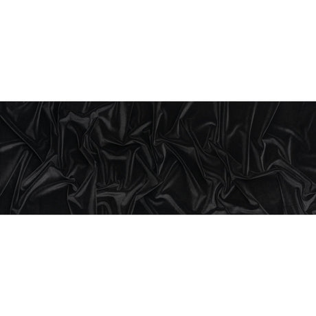 Stretch Polyester Velour - Black - Deadstock