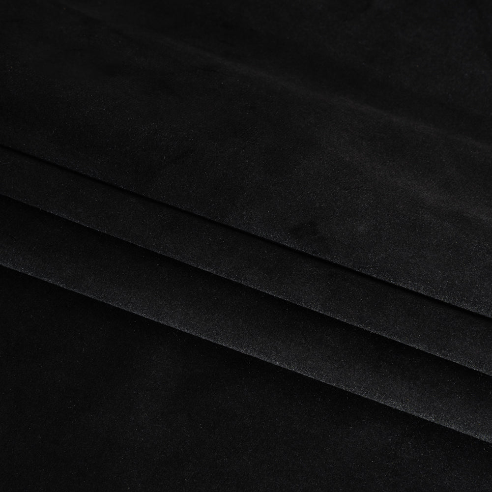 Polyester Velvet - Black - Deadstock