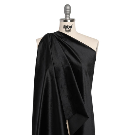 Polyester Velvet - Black - Deadstock