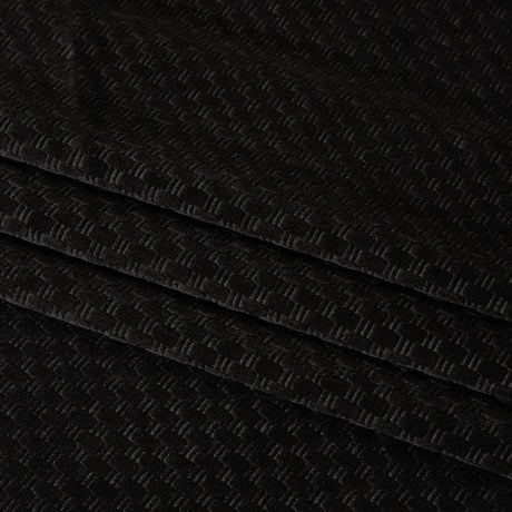 Embossed Polyester Velvet - Black Bead and Reel - Deadstock