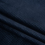 Embossed Polyester Velvet - Navy Little Squares - Deadstock