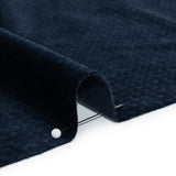 Embossed Polyester Velvet - Navy Little Squares - Deadstock