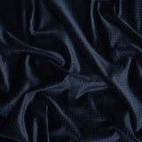 Embossed Polyester Velvet - Navy Little Squares - Deadstock