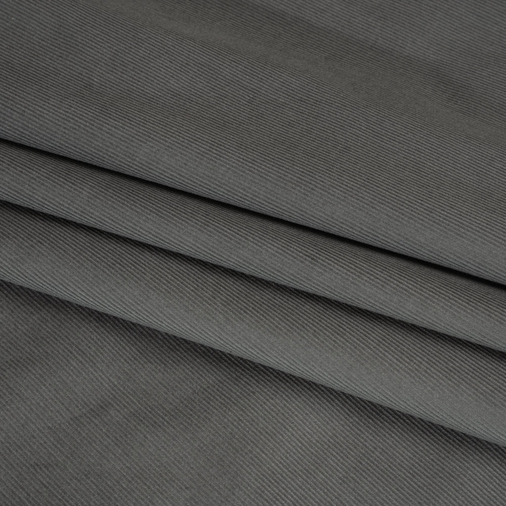 Coolmax Poly Cotton Corduroy, Moisture Wicking - Gray Cobble - Deadstock