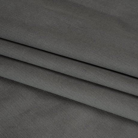 Coolmax Poly Cotton Corduroy, Moisture Wicking - Gray Cobble - Deadstock