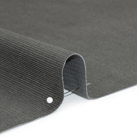 Coolmax Poly Cotton Corduroy, Moisture Wicking - Gray Cobble - Deadstock