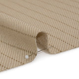 Brushed Wool Blend Twill - Beige and Brown Chalk Stripes - Deadstock