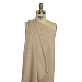 Brushed Wool Blend Twill - Beige and Brown Chalk Stripes - Deadstock
