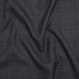 Wool and Silk Suiting - Gray and Blue Plaid - Deadstock